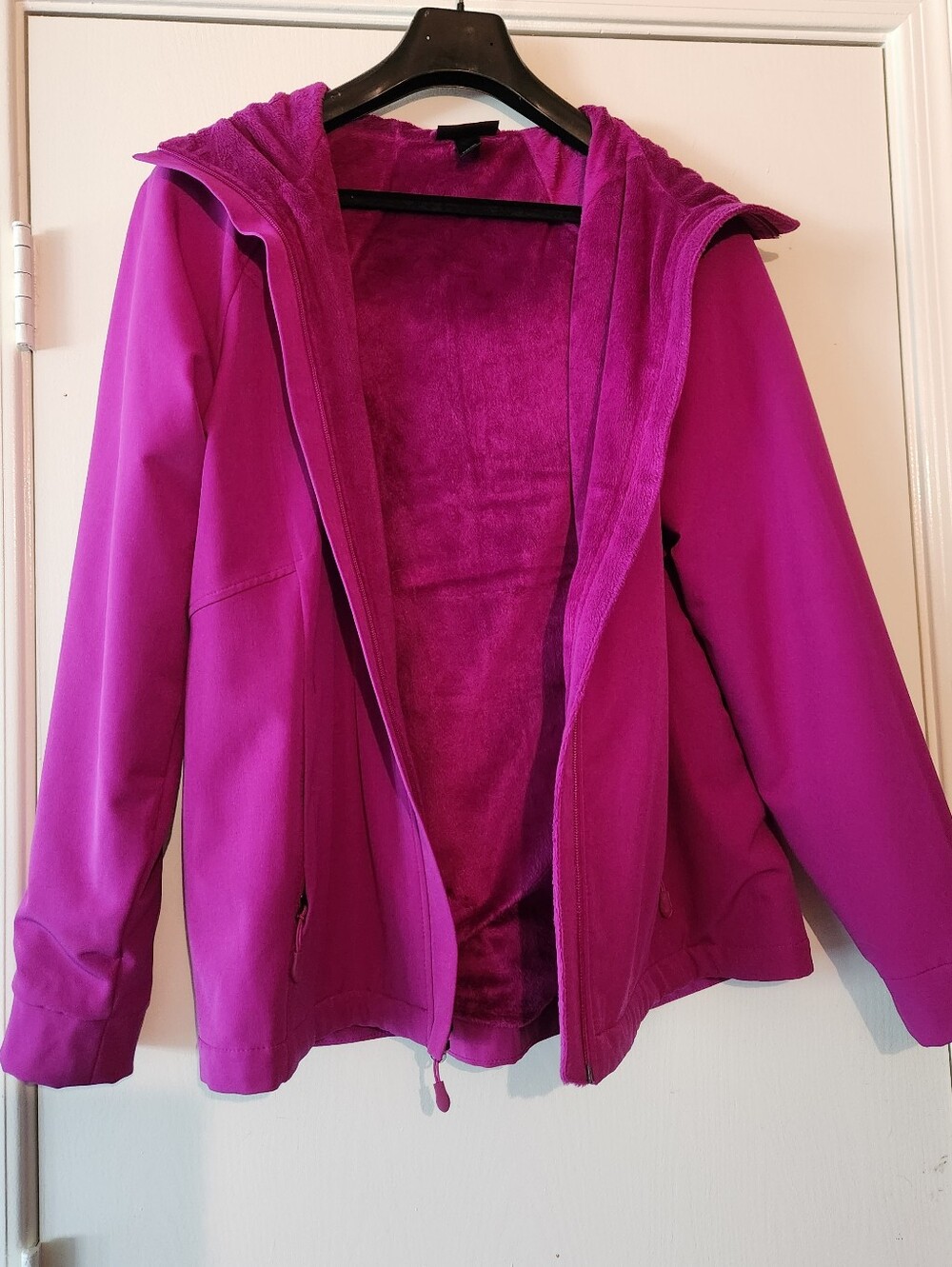 Kirkland All Weather Warm Pink Fuschia Hoodie Jacket Size Large EUC $25
